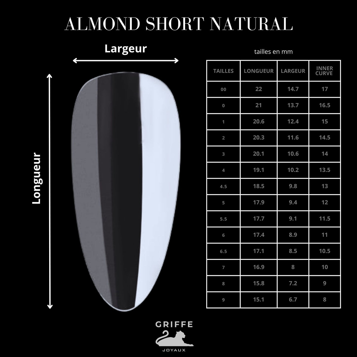 NAIL TIPS ALMOND SHORT NATURAL