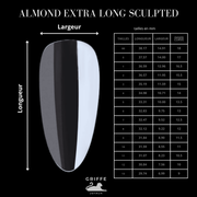 Guide des mesures – capsules américaines Almond extra long Sculpted