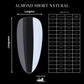 Guide des mesures – capsules américaines Almond short Natural