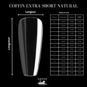 Guide des mesures – capsules américaines Coffin Extra Short Natural