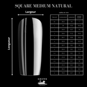 Guide des mesures – capsules américaines Square medium Natural