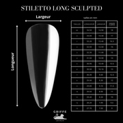 Guide des mesures – capsules américaines Stiletto long Sculpted