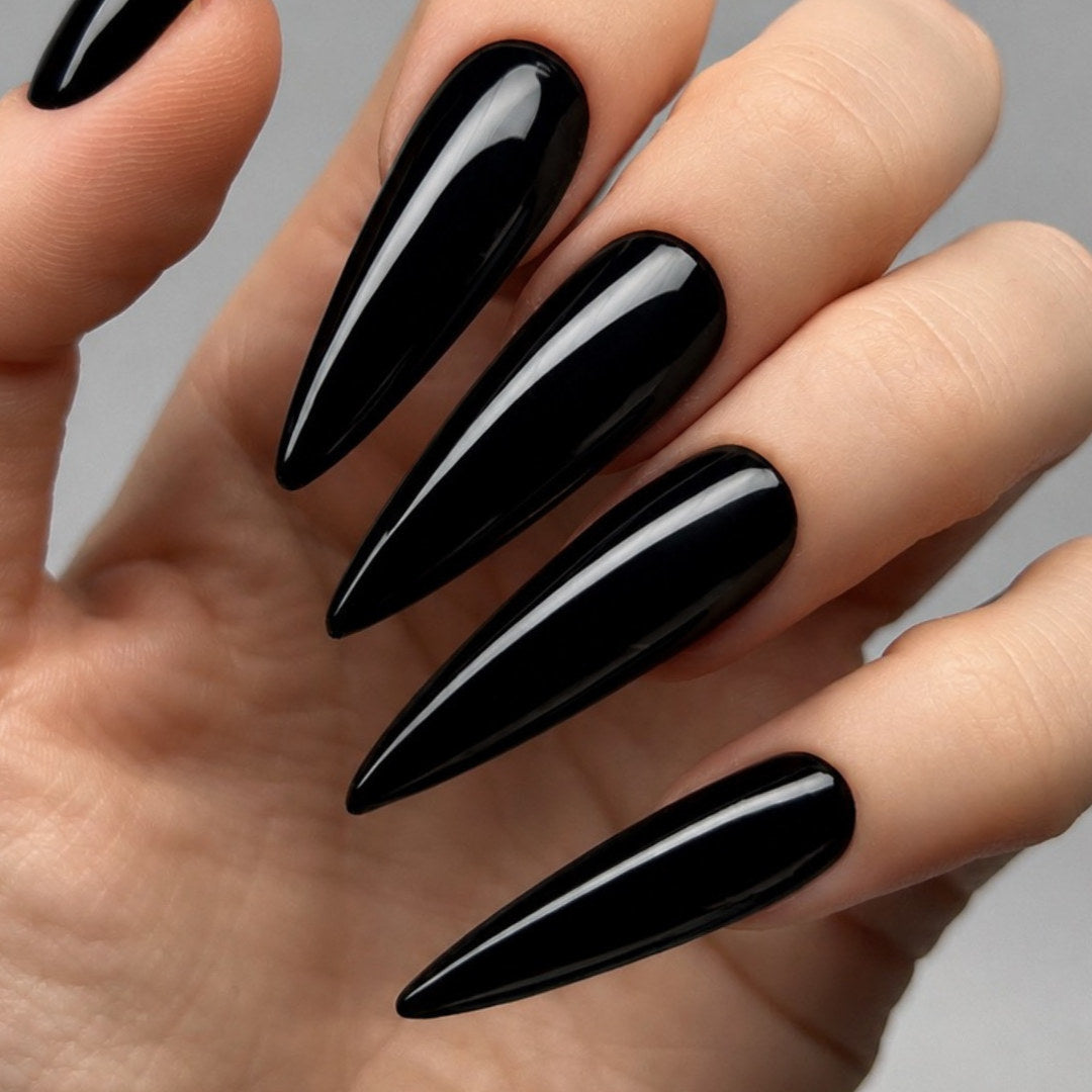 Capsules américaines Stiletto long Sculpted – rendu porté avec VSP noir
