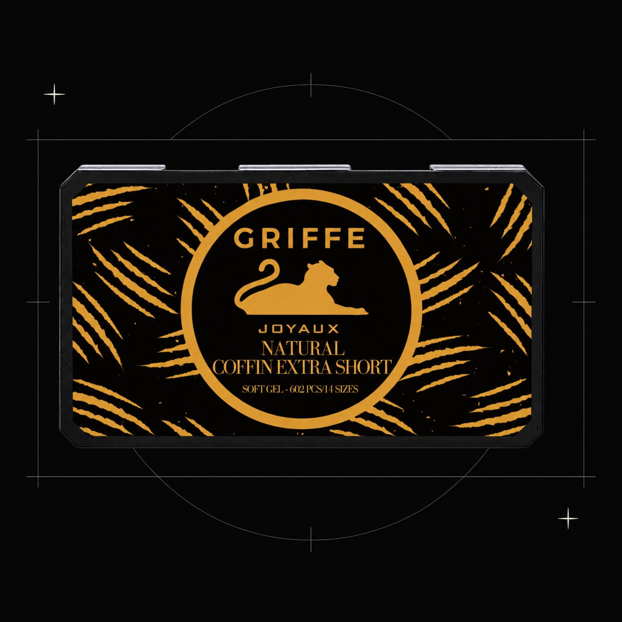 NAIL TIPS COFFIN EXTRA SHORT NATURAL — boîte, composition architecturale noire