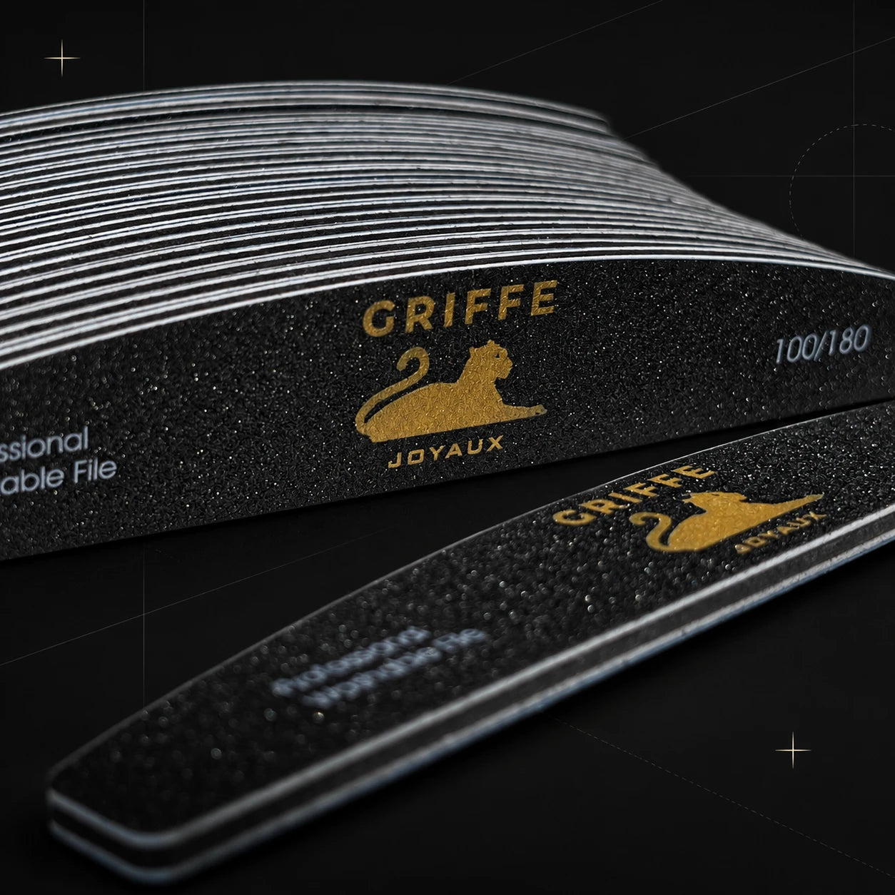 LIME SAND GRIFFE JOYAUX 100/180 — composition architecturale noire